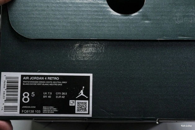 Reps TB Jordan 4 FQ8138-103 Green Oxidized Air 0713